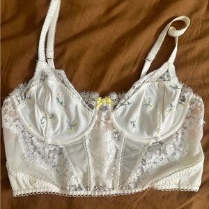 For Love And Lemons Daisy Lace Bralette - White